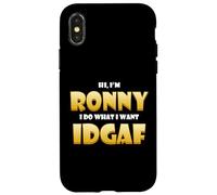 Carcasa para iPhone X/XS Ronny Costume Idgaf Meme Personalized First Name Ron Joke
