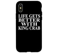 Carcasa para iPhone X/XS Ropa King Crab | Impresionante diseño Divertido para Amantes de los cangrejos