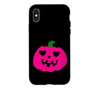 Carcasa para iPhone X/XS Rosa Halloween corazón Calabaza Jack-o-Lantern Sinister Haunt