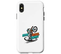 Carcasa para iPhone X/XS Rueda Trasera Energy Dirt Bike Rider Action Graphic