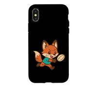 Carcasa para iPhone X/XS Rugby Fox Pass Dibujos Animados