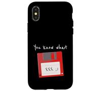 Carcasa para iPhone X/XS Sabes lo Que guardo Disquete Retro guiño Divertido