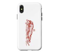 Carcasa para iPhone X/XS Sak Yant Suea Krajone Tigre Saltando Tatuaje Tailandia