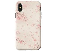 Carcasa para iPhone X/XS Sakura Cherry Blossom Floral Flores japonesas Primavera Rosa Flores