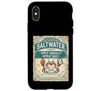 Carcasa para iPhone X/XS Saltwater Doctor Crab Ocean Vintage Design