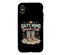 Carcasa para iPhone X/XS Salty Moms Beach Club - Botas Vaqueras Divertidas y Lindas Occidentales