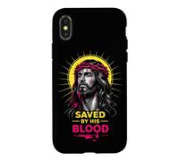 Carcasa para iPhone X/XS Salvado por Su Sangre Jesucristo Corona De Espinas Cristiano