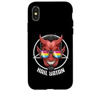 Carcasa para iPhone X/XS Salve, Satanás. Divertido Orgullo Satánico Pansexual.
