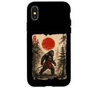 Carcasa para iPhone X/XS Samurai Bigfoot Japanese Vintage Sasquatch Ukiyo-e Funny