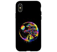 Carcasa para iPhone X/XS Samurai Silueta Árbol Luna Arte Japonés Ilustración