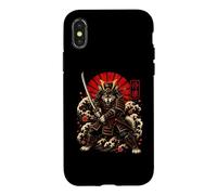 Carcasa para iPhone X/XS Samurai Wolf Guerrero Japonés Katana Art