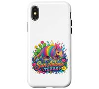 Carcasa para iPhone X/XS San Antonio Texas Fun Colorful Armadillo Novedad Recuerdo