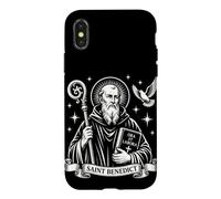 Carcasa para iPhone X/XS San Benito Ora et Labora Santos católicos Tradicionales