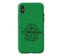 Carcasa para iPhone X/XS San Brendan Oración por Nosotros Oración Católica de San Patronazgo