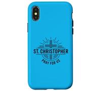 Carcasa para iPhone X/XS San Cristóbal ruega por Nosotros Cruz católica