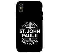 Carcasa para iPhone X/XS San Juan Pablo II Ruega por Nosotros Cruz Cristiana Católica