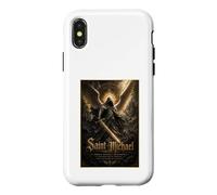 Carcasa para iPhone X/XS San Miguel Gótico Guerrero Ángel Sagrado Icono Arte Fe