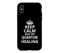 Carcasa para iPhone X/XS Sanación cuántica/Mantén la Calma y Prueba la curación cuántica