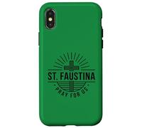 Carcasa para iPhone X/XS Santa Faustina ruega por Nosotros Cruz Católica