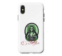 Carcasa para iPhone X/XS Santa Muerte Green Justice Scythe Globe Folk Saint Rose