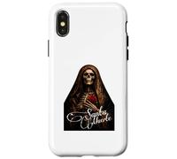 Carcasa para iPhone X/XS Santa Muerte Oscuro Folk Santo Primer Plano Arte