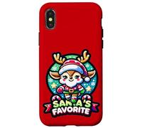 Carcasa para iPhone X/XS Santas Favorite Cute Reno Christmas Santa Helper