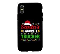 Carcasa para iPhone X/XS Santa's Favorite Trucker Funny Christmas Trucker Xmas