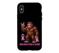 Carcasa para iPhone X/XS Sasquatch Believe for a Cure Fun Concientización sobre el cáncer de Mama