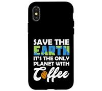 Carcasa para iPhone X/XS Save Earth The Only Planet with Coffee Earth Day