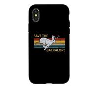 Carcasa para iPhone X/XS Save The Jackalope - Vintage Rabbit - Camping Cryptozoology