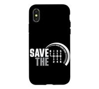 Carcasa para iPhone X/XS Save The Stick Transmisión Manual Tres Pedales Coche