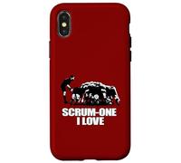 Carcasa para iPhone X/XS Scrum One I Love Rugby Romance Moderno