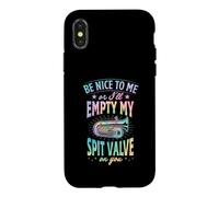 Carcasa para iPhone X/XS Sé Amable Conmigo o vaciaré mi válvula de Escape en tu Tuba
