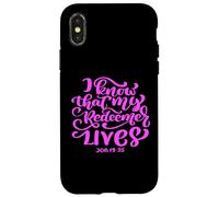 Carcasa para iPhone X/XS Sé Que mi Redentor Vive versículo bíblico Mujeres