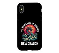 Carcasa para iPhone X/XS Sé un dragón en un Mundo Lleno de Unicornios mítico