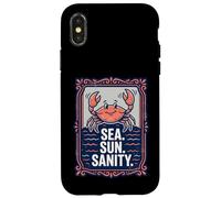 Carcasa para iPhone X/XS Sea. Sun. Sanity. Happy Crab Beach Ocean