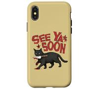 Carcasa para iPhone X/XS See Ya Soon Dark Cat Meme Design Womens Girls