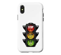 Carcasa para iPhone X/XS Señal de tráfico Cristiana Stop Slow Go Palabra de Dios Fe