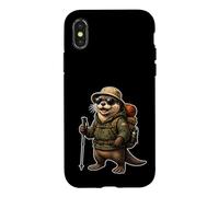 Carcasa para iPhone X/XS Senderismo Nutria al Aire Libre - Adventure Cute Camper Vibes