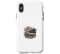 Carcasa para iPhone X/XS Serene Tea House - Gráfico Tradicional de Cultura Japonesa - S26