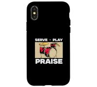 Carcasa para iPhone X/XS Serve Play Alabanza para Músicos Cristianos Adorar Bateristas