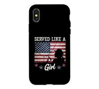 Carcasa para iPhone X/XS Served Like A Girl Female Veterans Day Gift