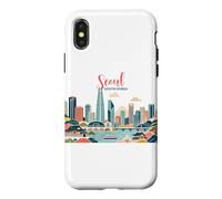 Carcasa para iPhone X/XS Seúl Corea del Sur Paisaje Urbano Arte Horizonte Viaje Souvenir