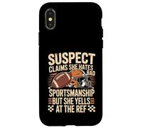 Carcasa para iPhone X/XS She Hates Bad Sportsmanship But Yells At Ref -