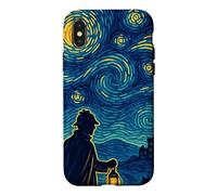 Carcasa para iPhone X/XS Sherlock Holmes Noche Estrellada Detective Vintage