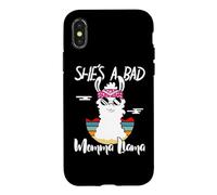 Carcasa para iPhone X/XS She's a Bad Momma Llama - Mama Funny - Vintage Mom Gift