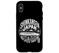 Carcasa para iPhone X/XS Shinkansen Japón Vintage Bullet Train & Fuji Kanji Souvenir