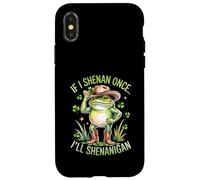 Carcasa para iPhone X/XS Si Hago Shenan una Vez, haré travesuras con Humor de Ranas del Día de San Patricio