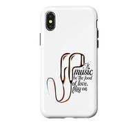 Carcasa para iPhone X/XS Si la música es el alimento del Amor, Reproduce con Auriculares