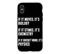 Carcasa para iPhone X/XS Si se Mueve es biología si apesta es química física